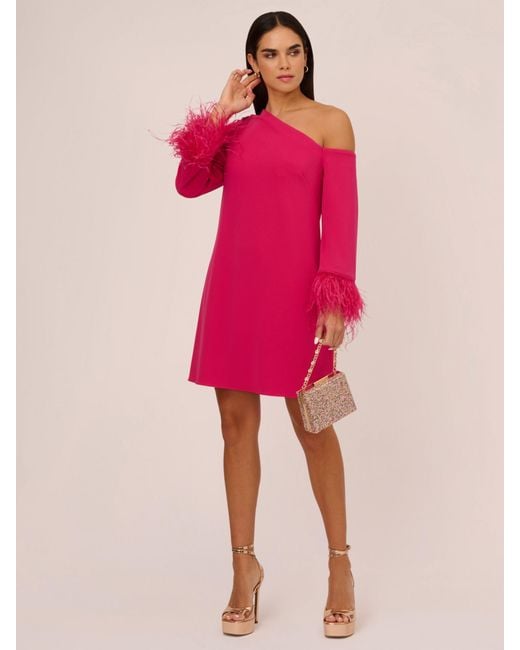 Adrianna Papell Pink Aidan By Knit Crepe Cocktail Dress