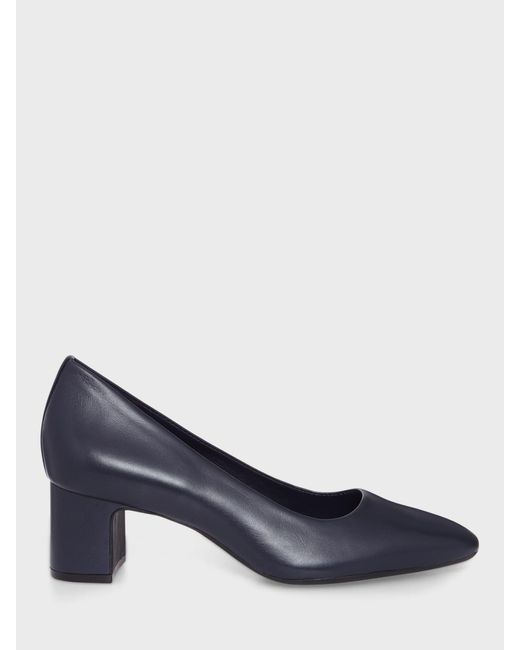 Hobbs Blue Clemmi Leather Court Shoes