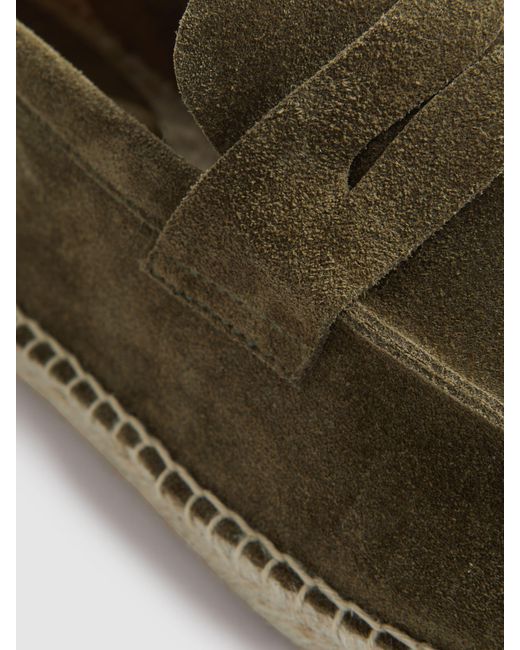 Reiss Green Cannes Suede Espadrille for men