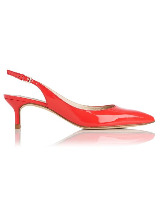 L.K.Bennett Red Ava Patent-leather Slingback Courts