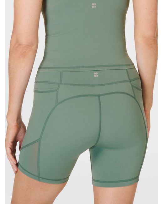 Sweaty Betty Green Aerial 6" Workout Shorts