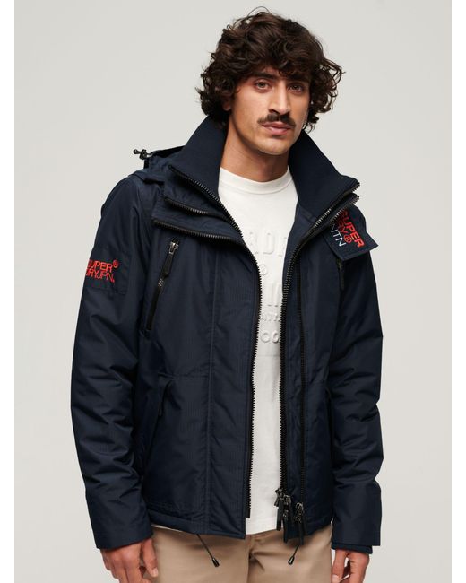 Superdry Blue Hooded Mountain Sd Windbreaker Jacket for men