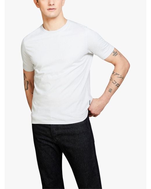 Sisley White Regular Fit Solid Colour T-shirt for men