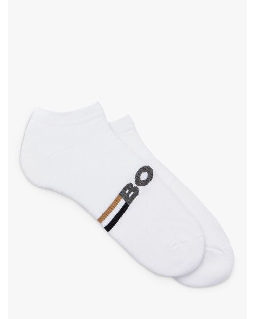 Boss White Boss Iconic Stripe Design Ankle Socks for men
