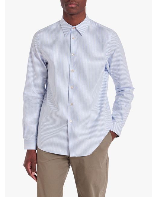 Paul Smith White Long Sleeve Regular Stripe Shirt for men