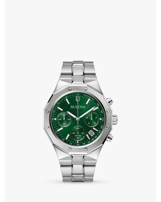 Bulova Green 96b409 Date Chronograph Bracelet Strap Watch for men