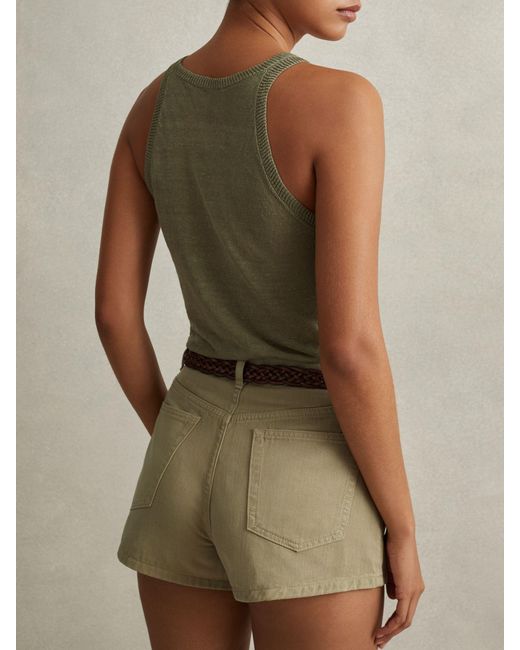 Reiss Green Colorado - Khaki Garment Dyed Shorts