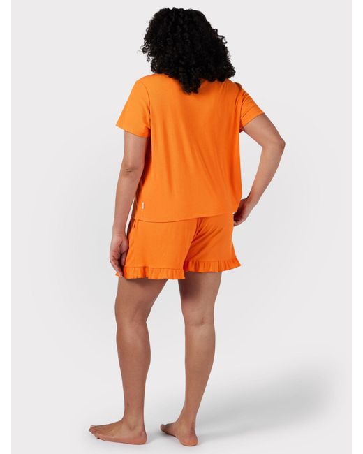 Chelsea Peers Orange Curve Ribbed Short Pyjamas