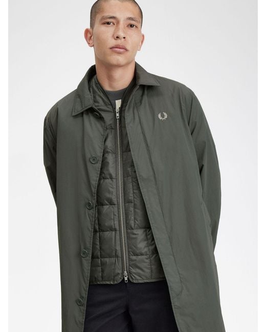 Fred Perry Gray Shell Mac Jacket for men
