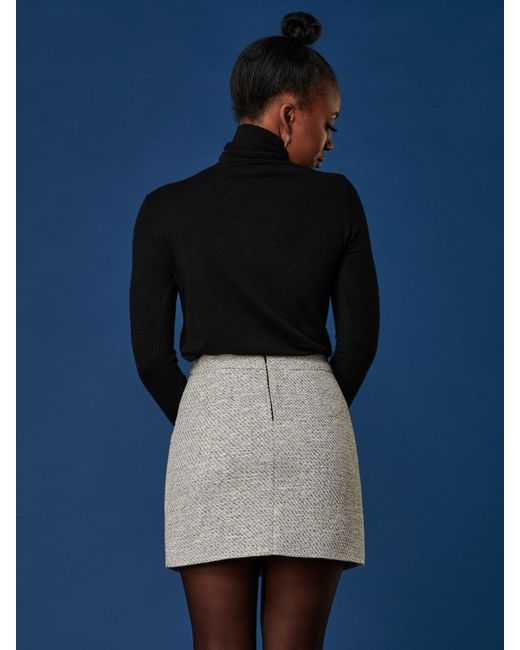 Jolie Moi Blue A-line Tweed Mini Skirt