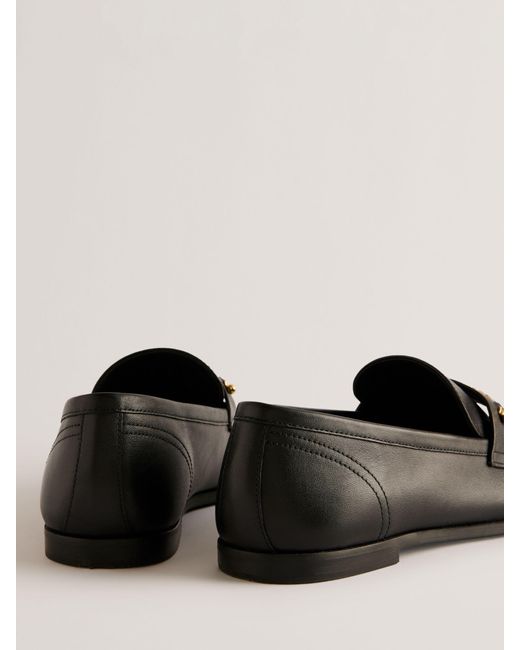 Ted Baker Black Zzoee Flat Leather Loafers