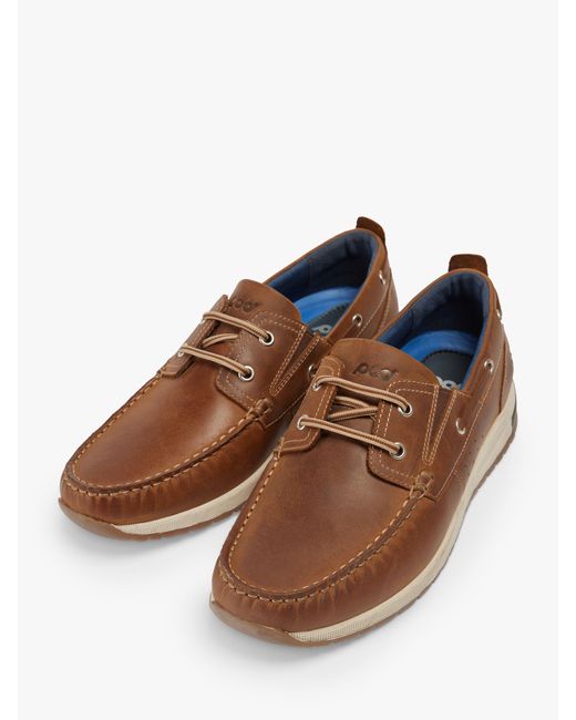 Pod Brown Riley Leather Boat Shoes for men