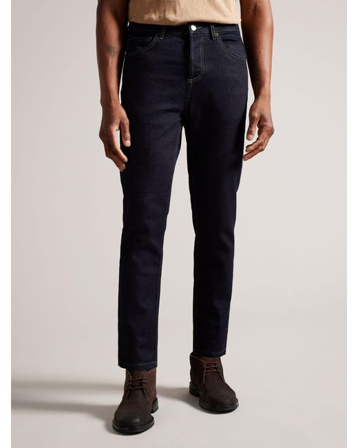 Ted Baker Blue Dyllon Tapered Fit Stretch Jeans for men