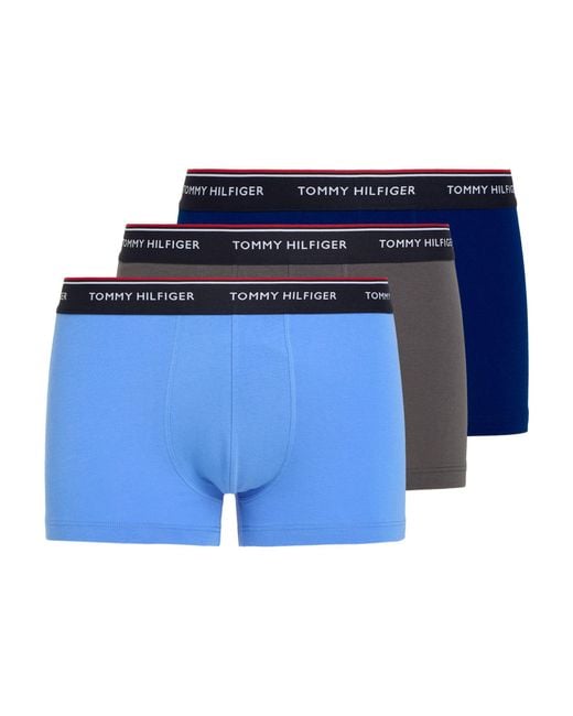 Tommy Hilfiger Blue Logo Waist Organic Cotton Blend Trunks for men