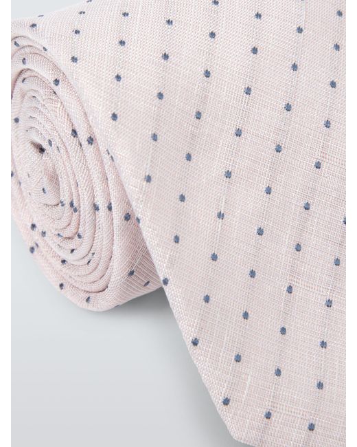 John Lewis Pink Linen And Silk Mini Spot Tie for men
