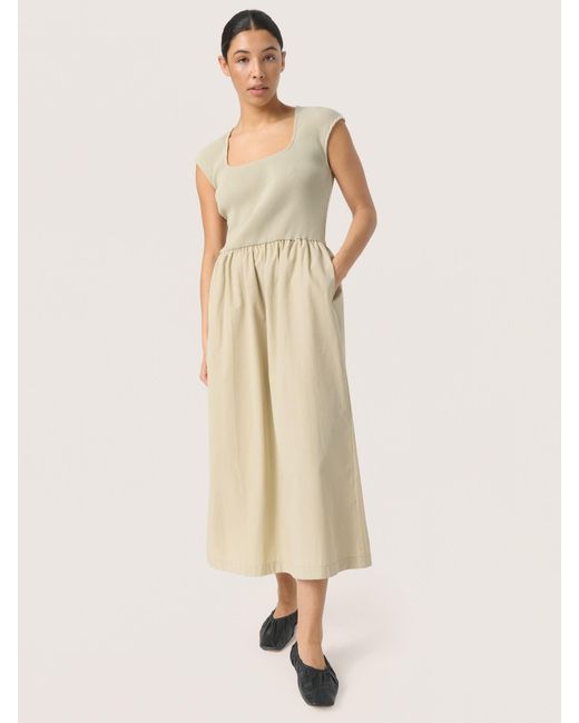 Soaked In Luxury Natural Simone Fit Flare Midi Dress