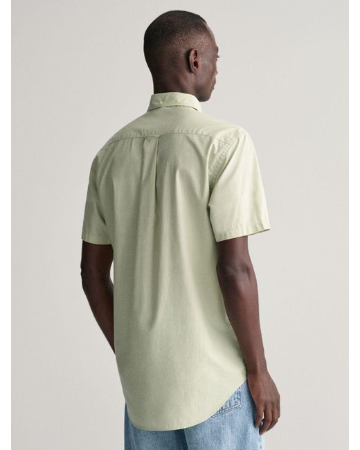 Gant Natural Regular Fit Short Sleeve Poplin Shirt for men