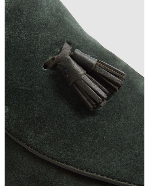 Reiss Black Harry Leather Tassel Loafers for men