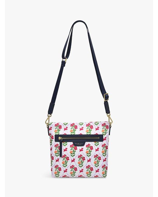 Radley White Carousel Floral Crossbody Bag