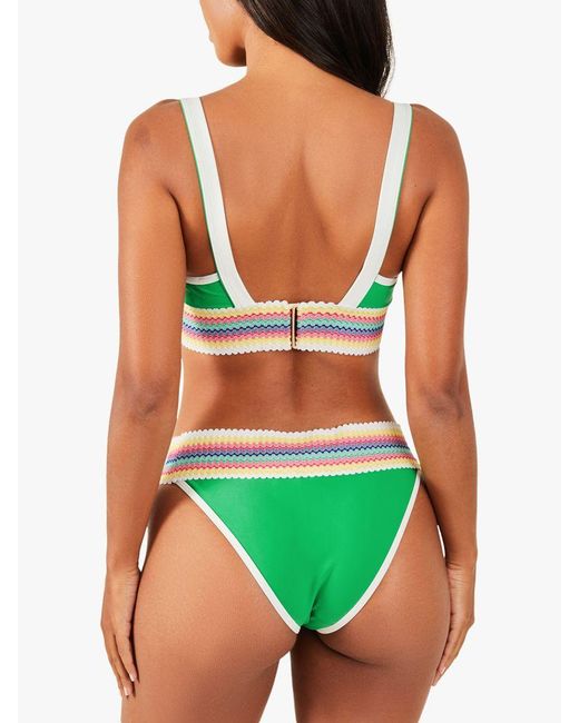 Accessorize Green Cross Elastic Bikini Top