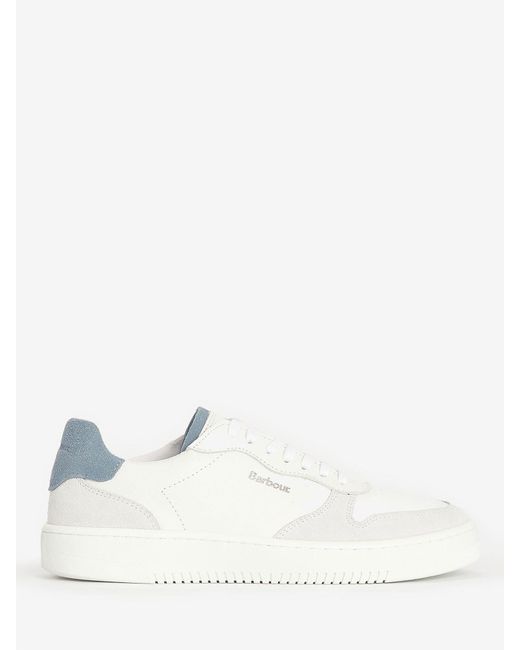 Barbour White Celeste Leather And Suede Trainers