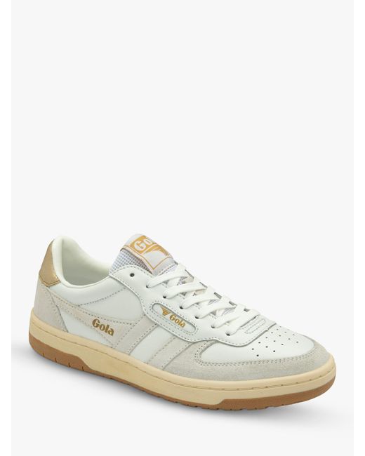 Gola White Classics Hawk Leather Lace Up Trainers