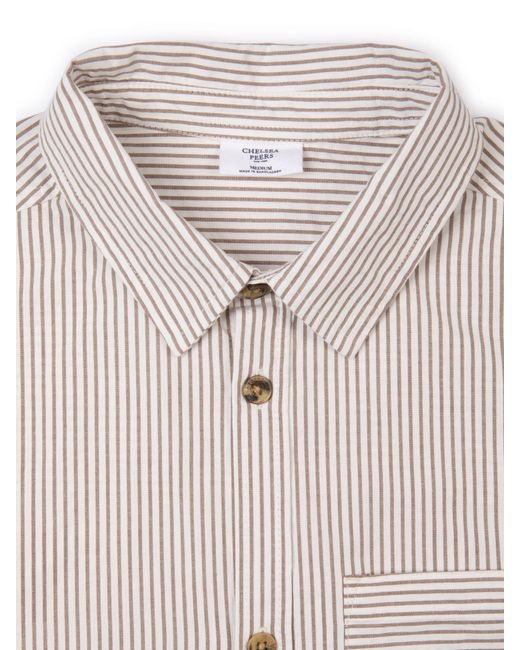Chelsea Peers Natural Cotton Stripe Shirt for men