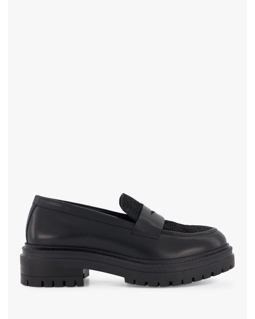 Dune Black Gaining Leather Loafers