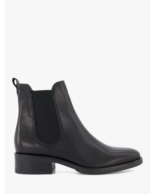 Dune Black Panoramic Leather Chelsea Boots