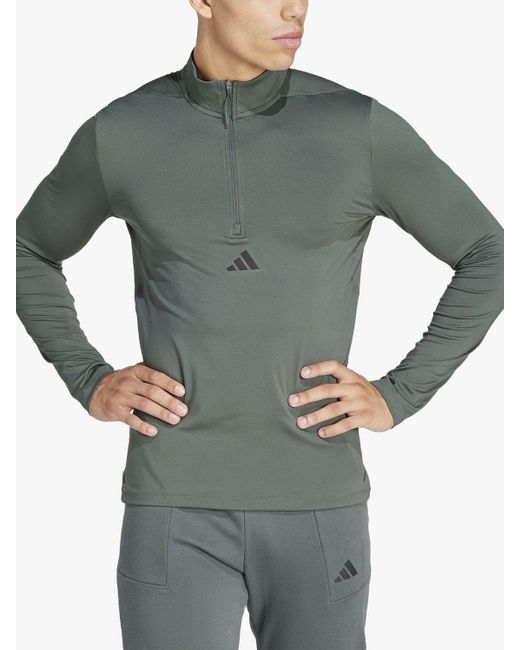 Adidas Gray Workout 1/4 Zip Top for men