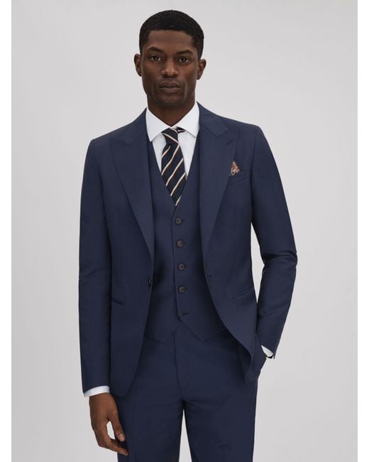 Reiss Blue Destiny Wool Suit Jacket for men