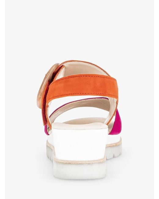Gabor Pink Yeo Suede Buckle Detail Sandals
