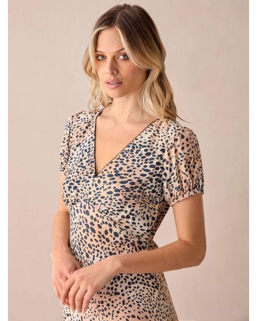 Ro&zo White Leopard Print Midi Dress