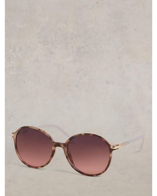 White Stuff Pink Ali Round Sunglasses