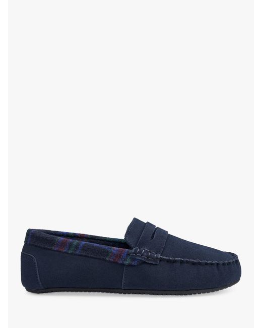 Hotter Blue Repose Moccasin Slippers for men