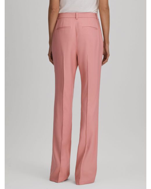 Reiss Pink Petite Millie Flared Tailored Trousers
