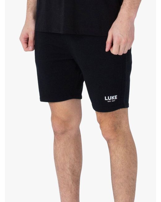 Luke 1977 Black Staggering Sweat Shorts for men