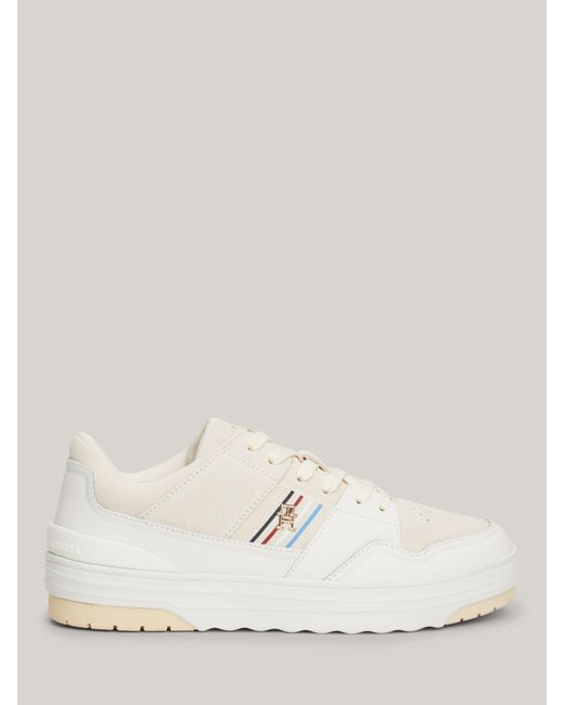 Tommy Hilfiger Natural Global Stripe Basketball Trainers