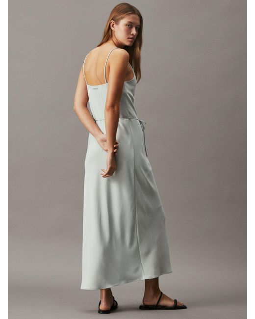 Calvin Klein Gray Slip Midi Dress