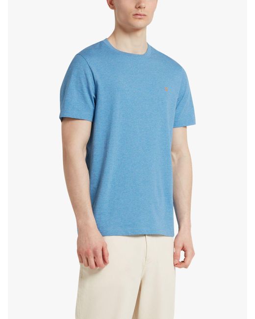 Farah Blue Danny Regular Fit Organic Cotton T-shirt for men