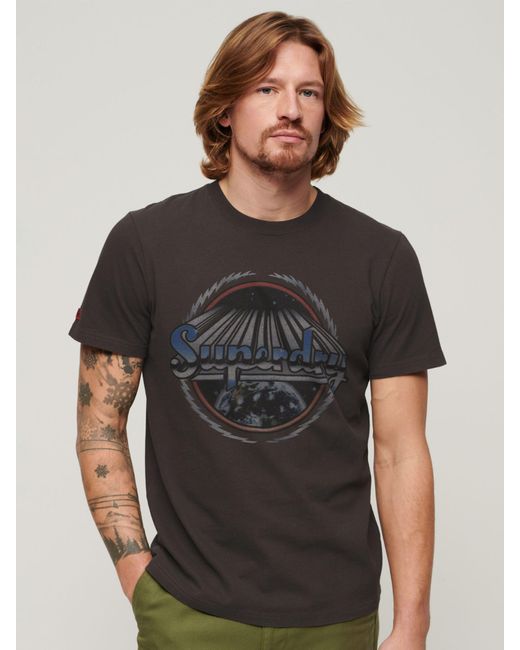 Superdry Black Rock Graphic Band T-shirt for men