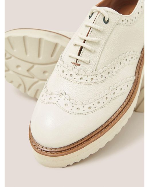 White Stuff Natural Leather Lace Up Brogue Shoes