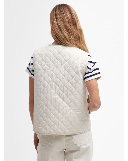 Barbour White Hannah Quilted Gilet