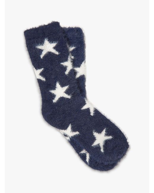 FatFace Blue Star Fluffy Bed Socks