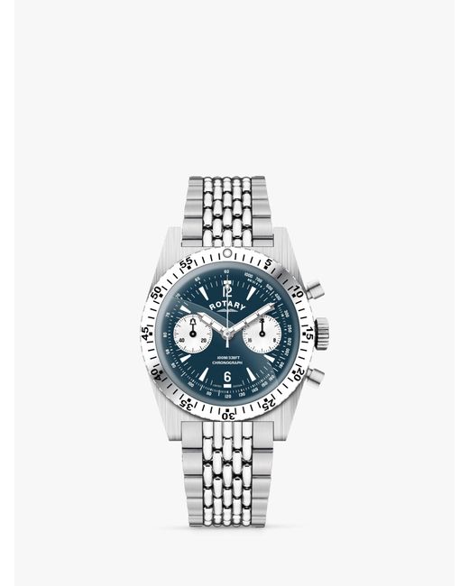 Rotary White 1895 Skindiver Chronograph Bracelet Strap Watch for men