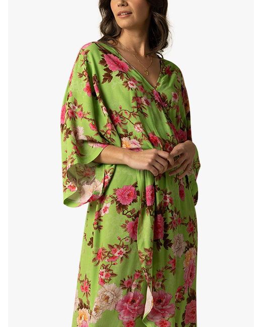 Raishma Green Alice Floral Midi Dress