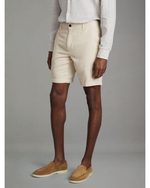 Reiss Natural Ezra Linen Blend Chino Shorts for men