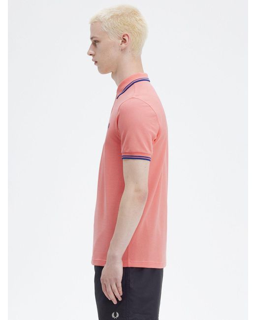 Fred Perry Pink The Twin Tipped Short Sleeve T-shirt for men