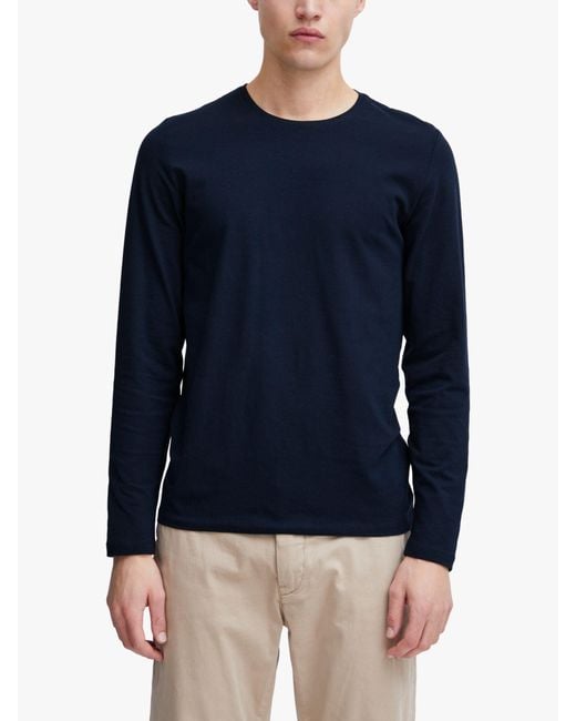 Casual Friday Blue Theo Long Sleeve Basic T-shirt for men