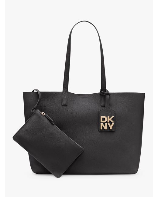 DKNY Black Park Slope Leather Tote Bag